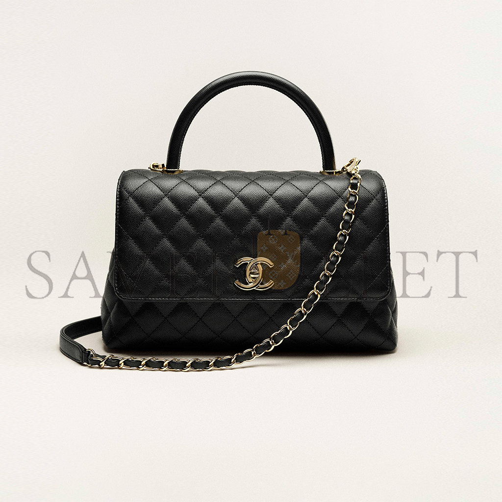 Ch*el large flap bag with top handle a92991 (29*18*12cm)